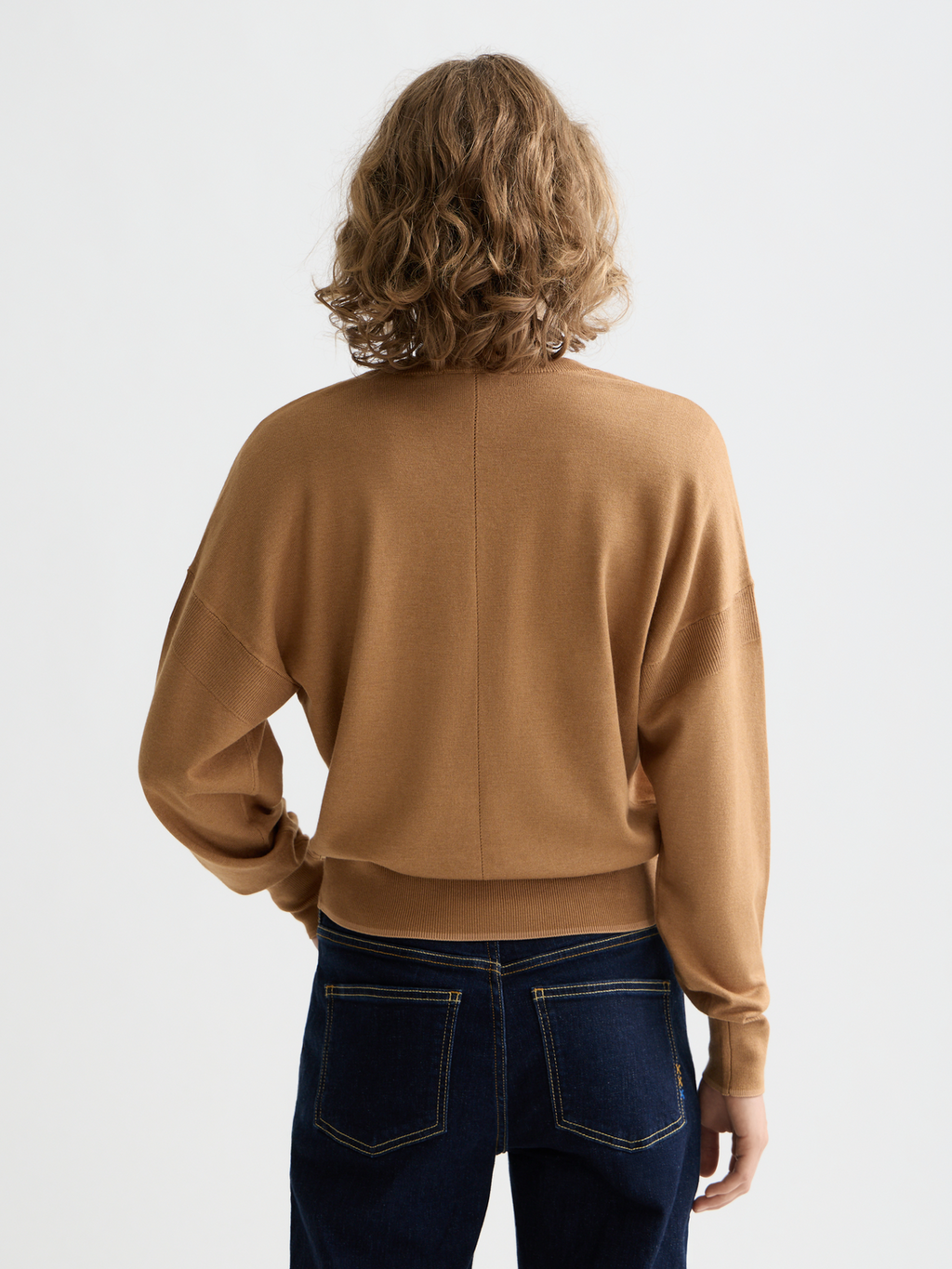 Essentials V-NECK RELAXED PULLOVER - TOBACCO MELANGE