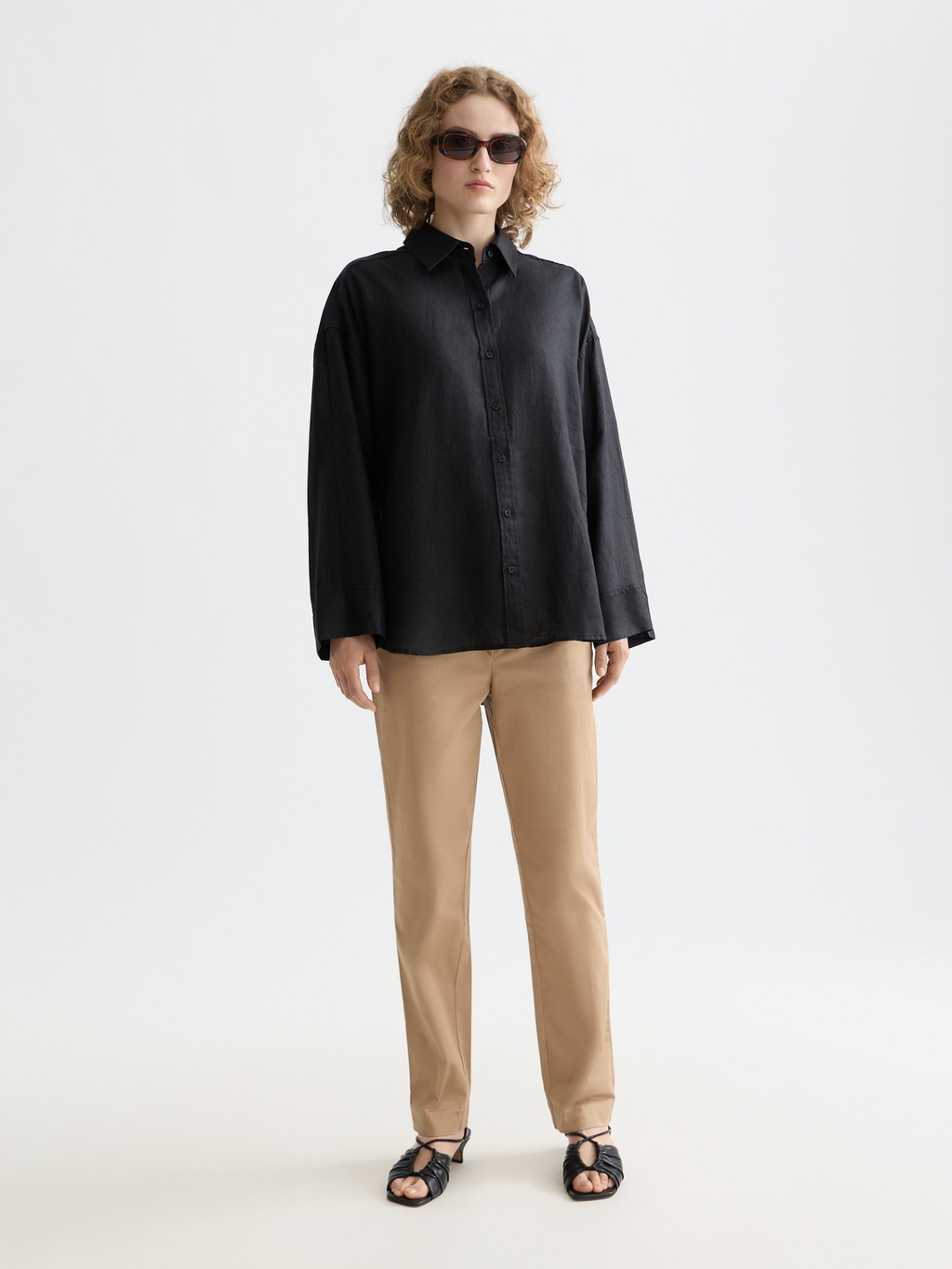 ESSENTIALS LINEN SHIRT - BLACK