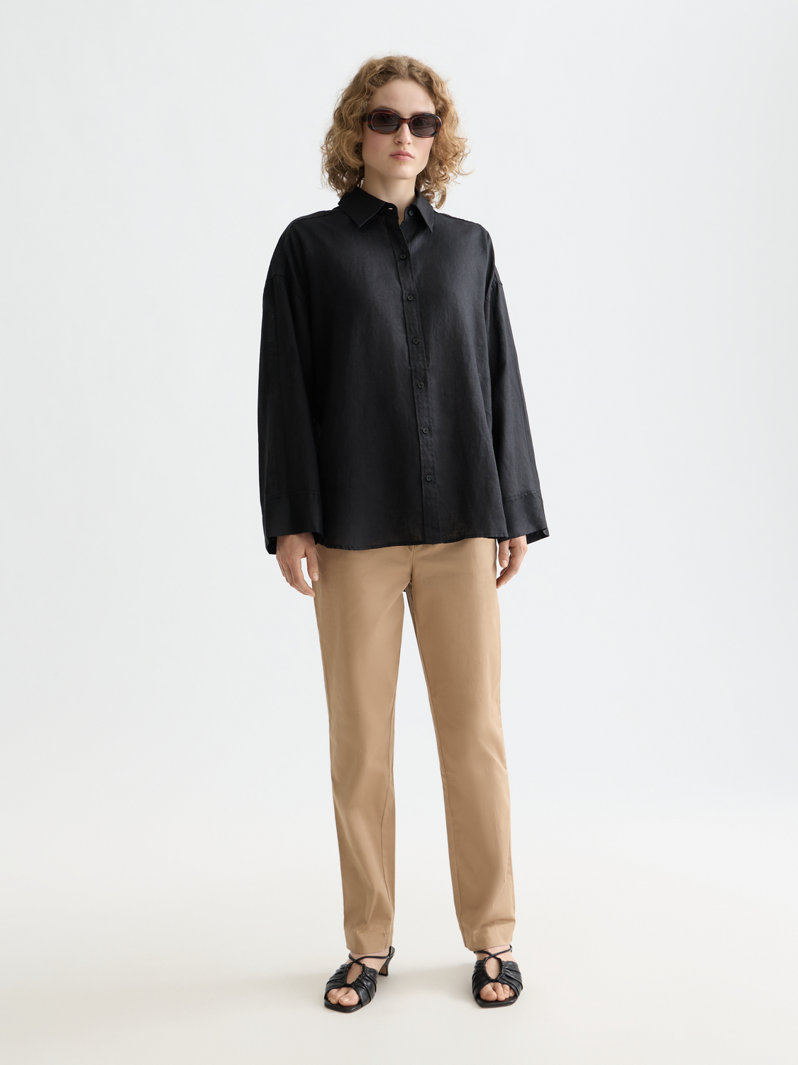 ESSENTIALS LINEN SHIRT - BLACK