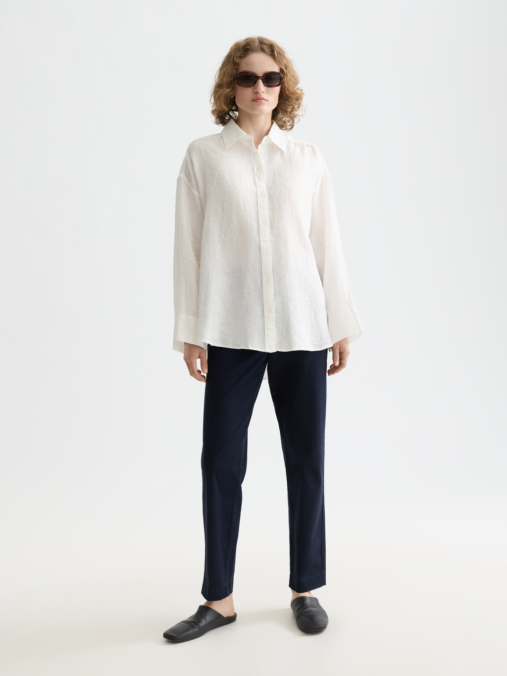 ESSENTIALS LINEN SHIRT - WHITE