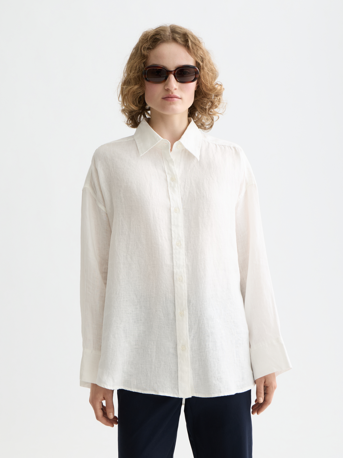 ESSENTIALS LINEN SHIRT - WHITE