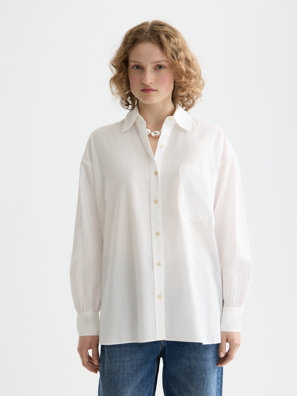 Essentials GIRLFRIEND POPLIN SHIRT - WHITE