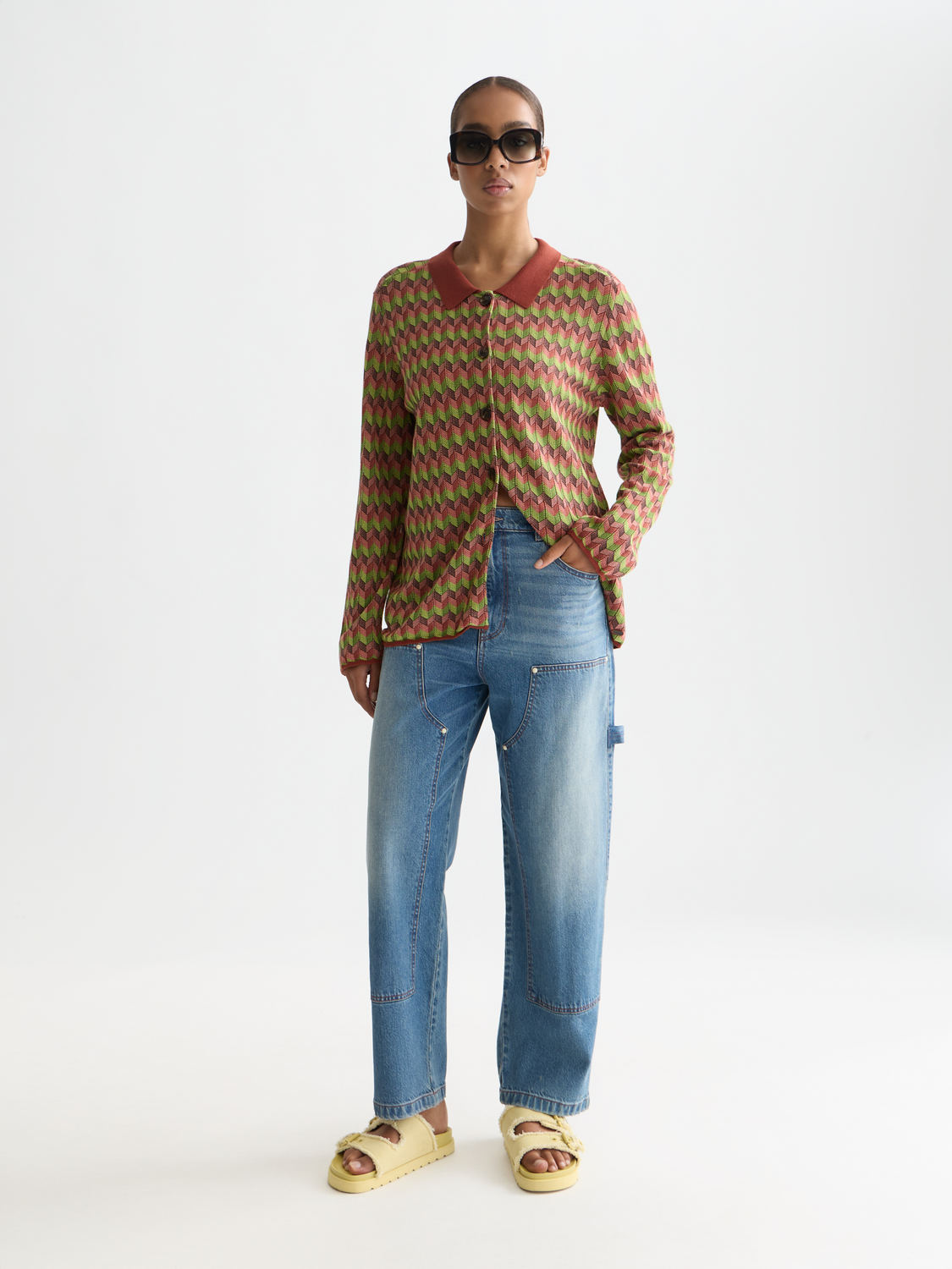 Jacquard knitted jacket