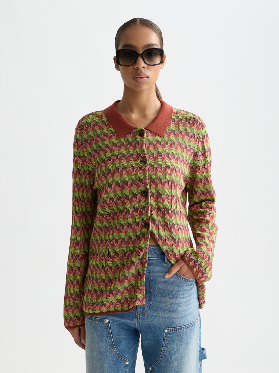 Jacquard knitted jacket