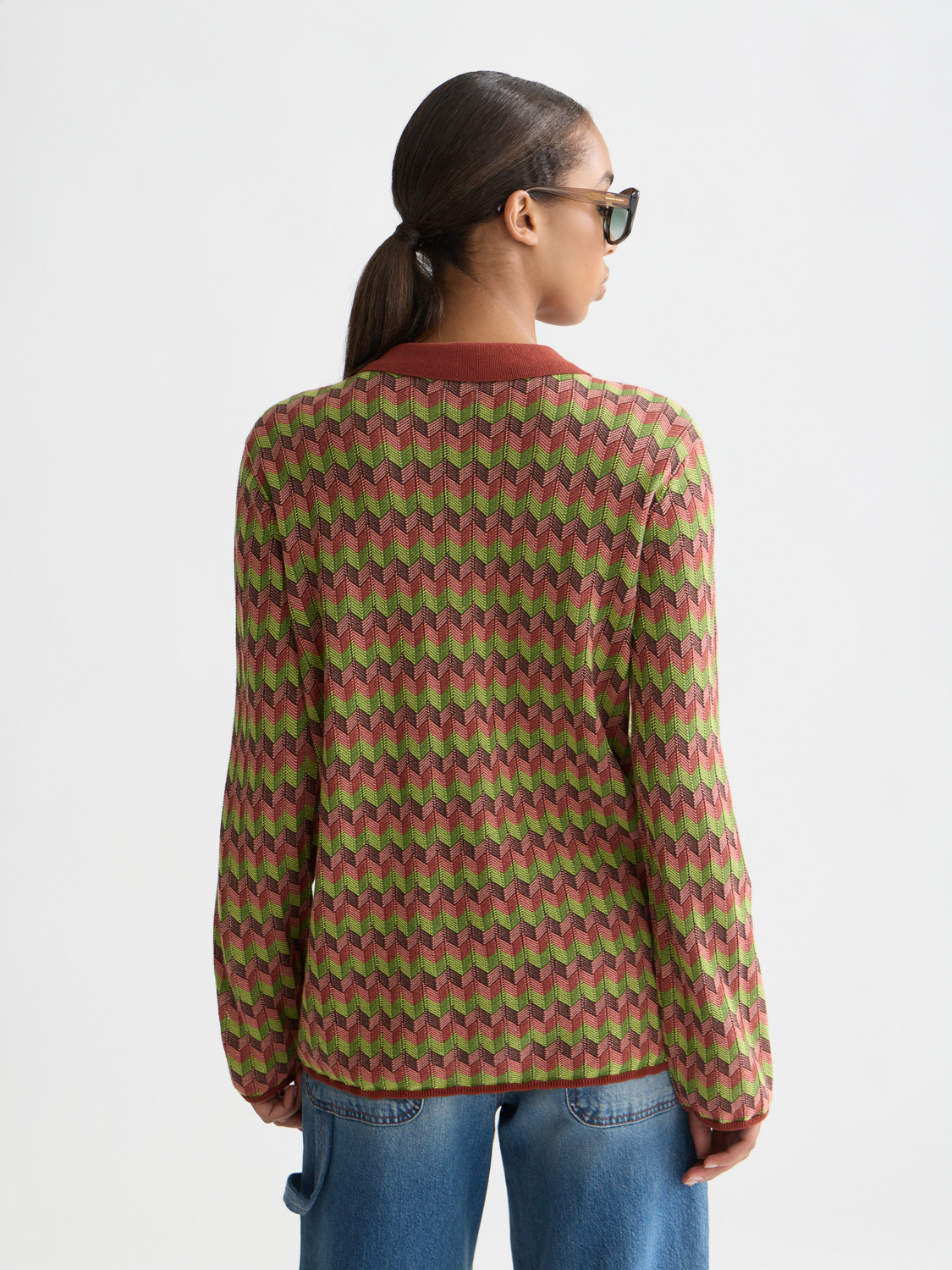 Jacquard knitted jacket