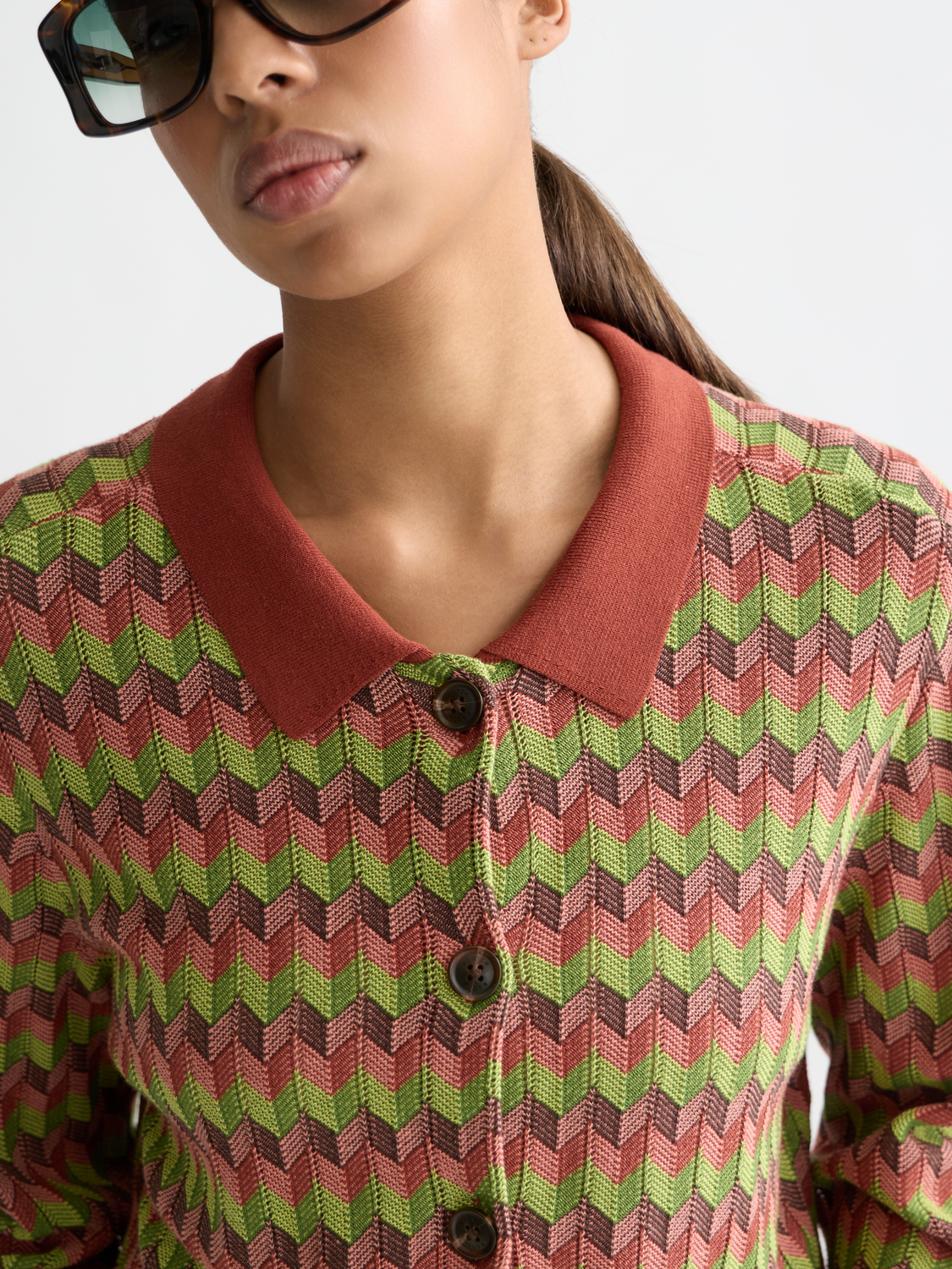 Jacquard knitted jacket