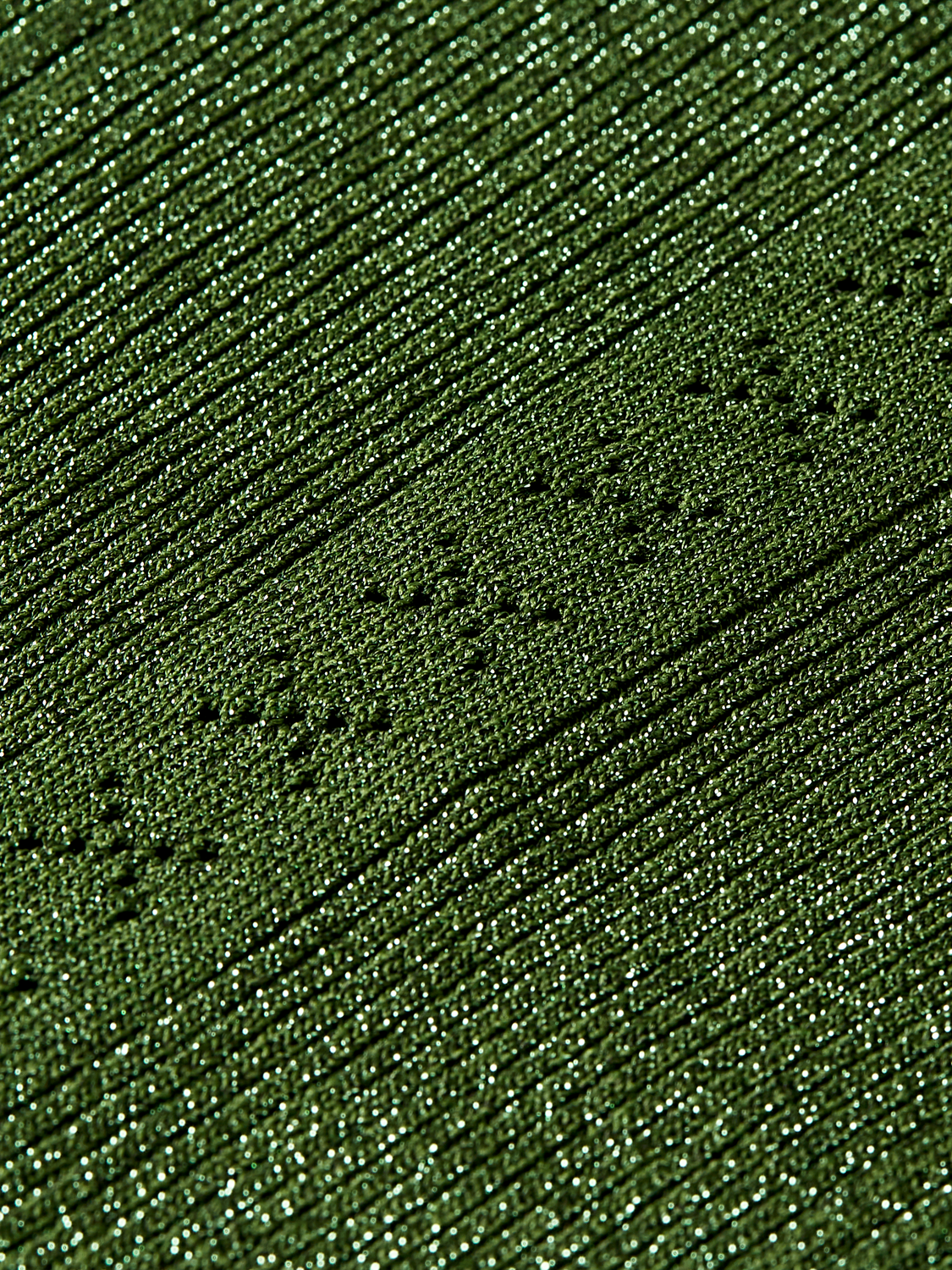 Metallic ribbed collared cardigan