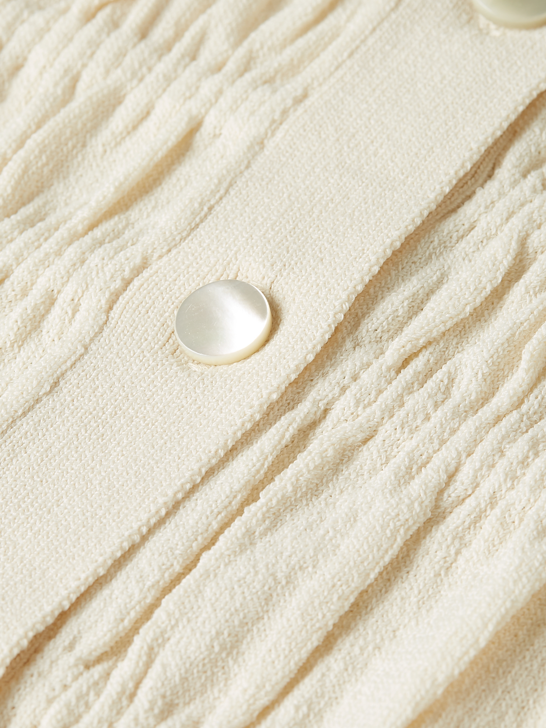 Smock stitch crew neck cardigan