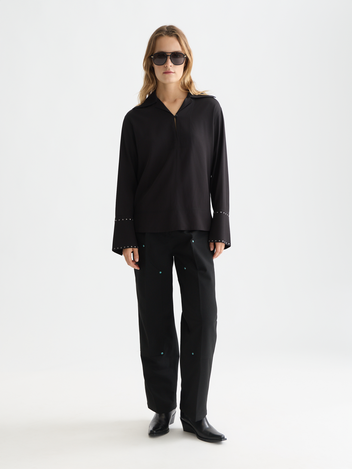 Studded long sleeve shirt