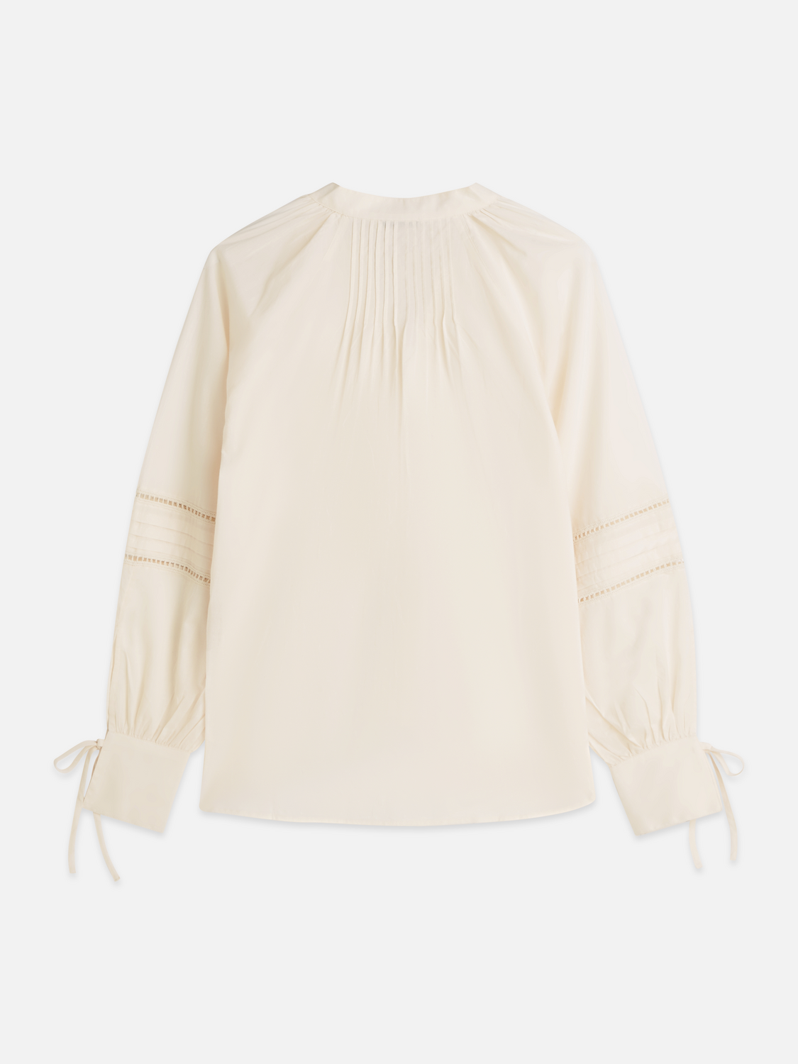 Cotton voile blouse with pleats