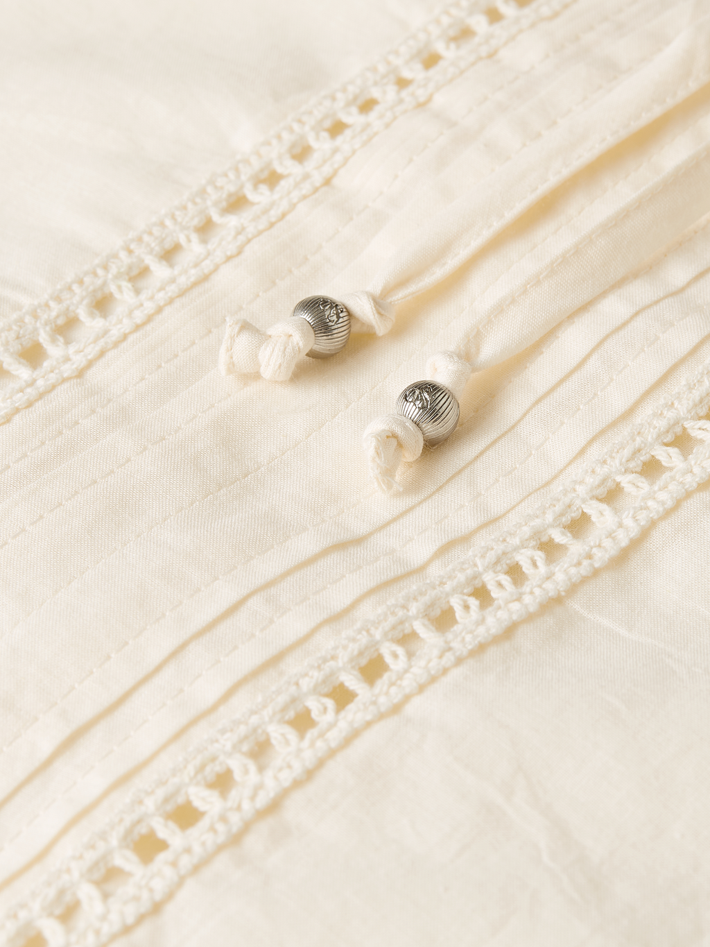 Cotton voile blouse with pleats