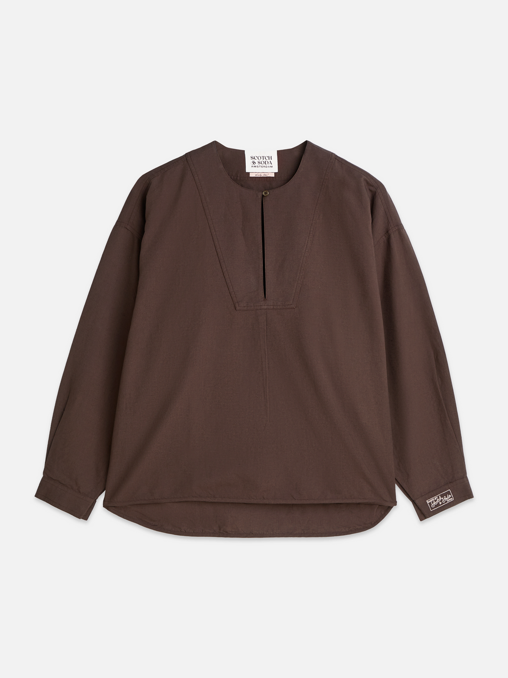 Cotton linen bib shirt