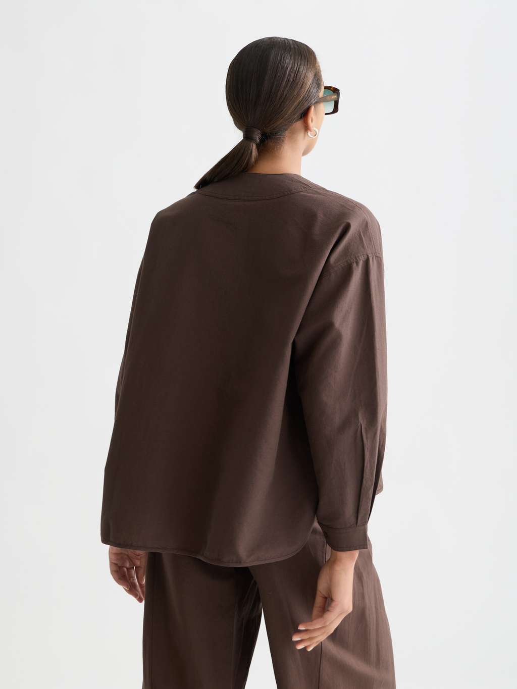 Cotton linen bib shirt