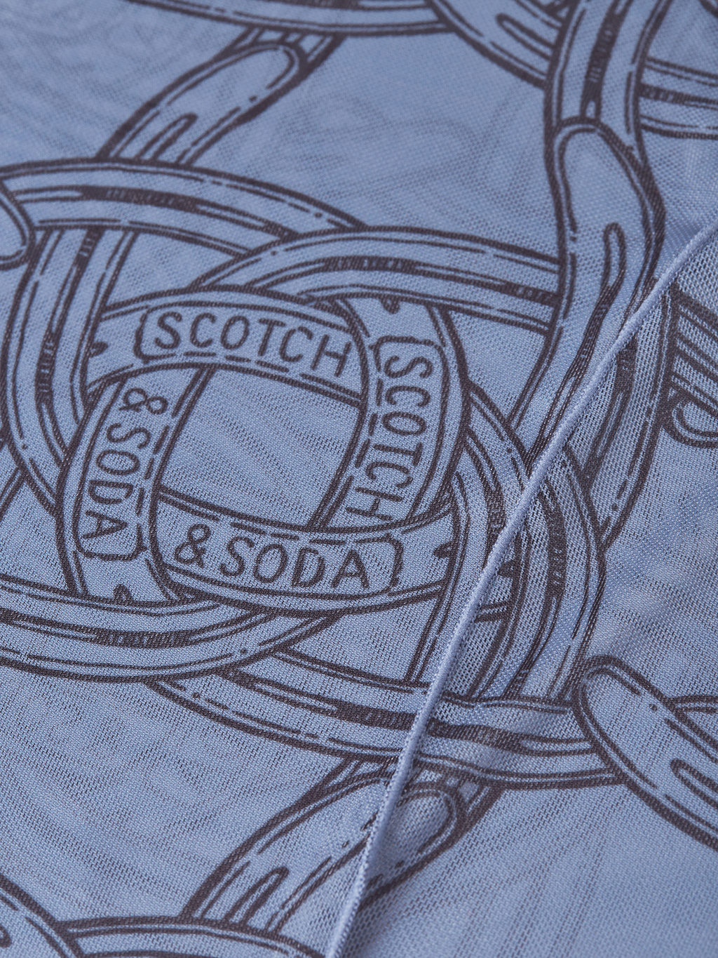 Printed mesh long sleeve top