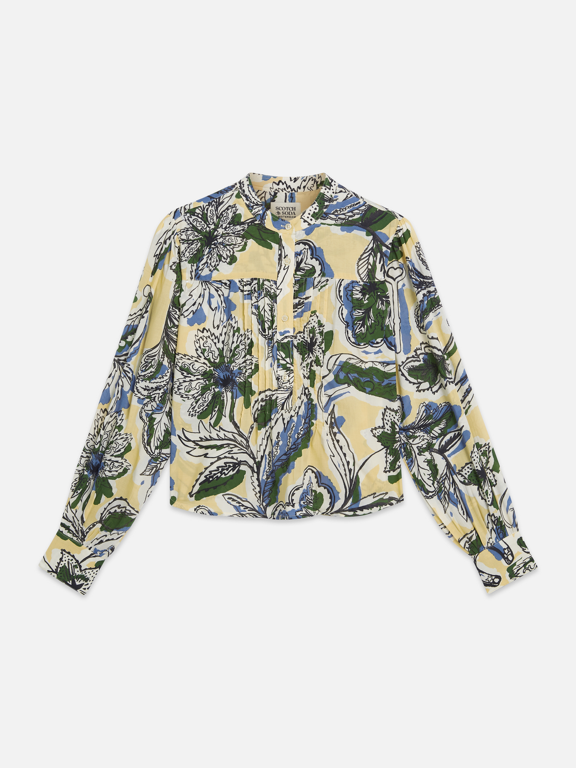 Pin tuck long sleeve shirt