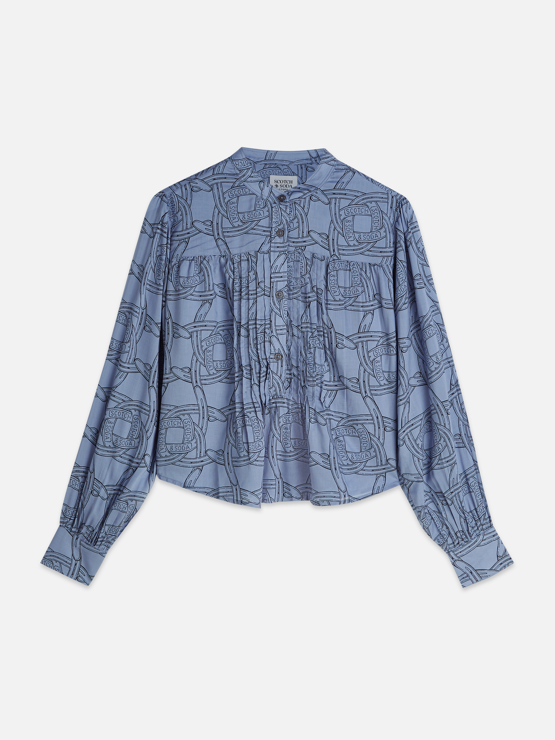 Pin tuck long sleeve shirt