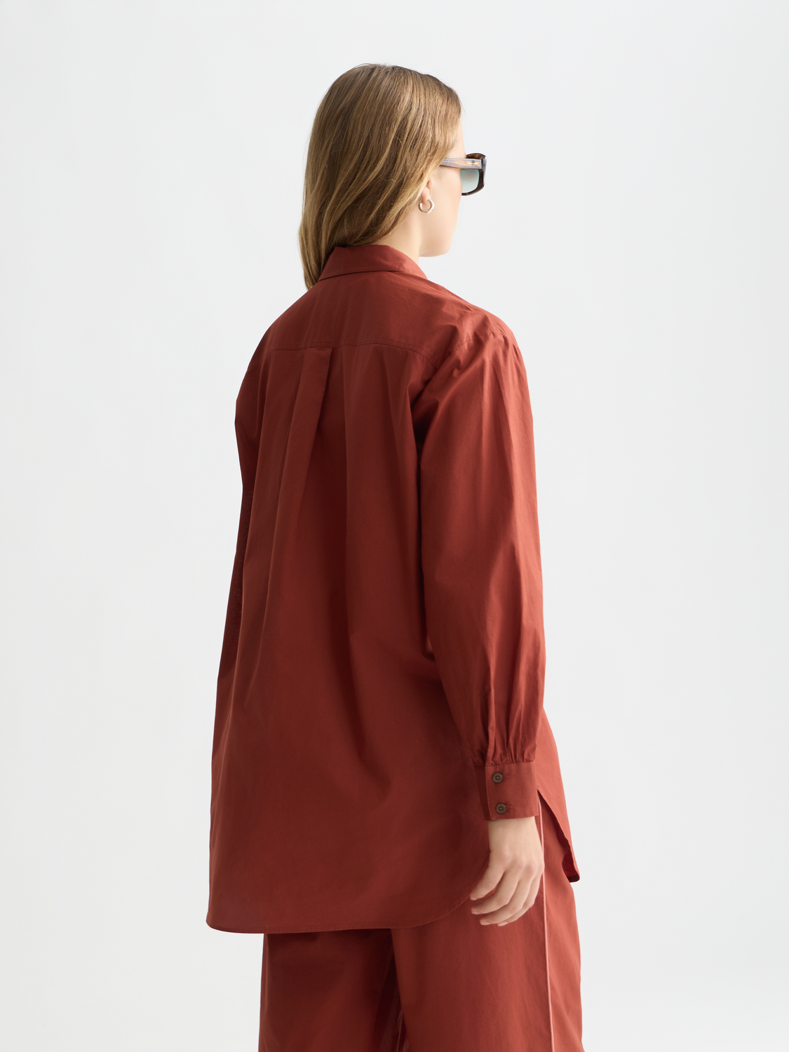 Cotton voile oversized shirt