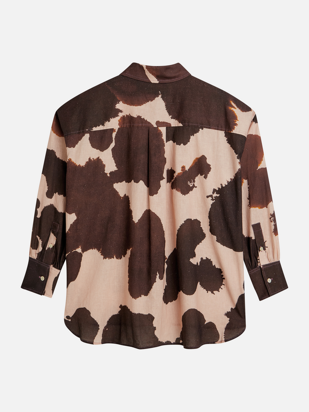 Linen blend printed shirt