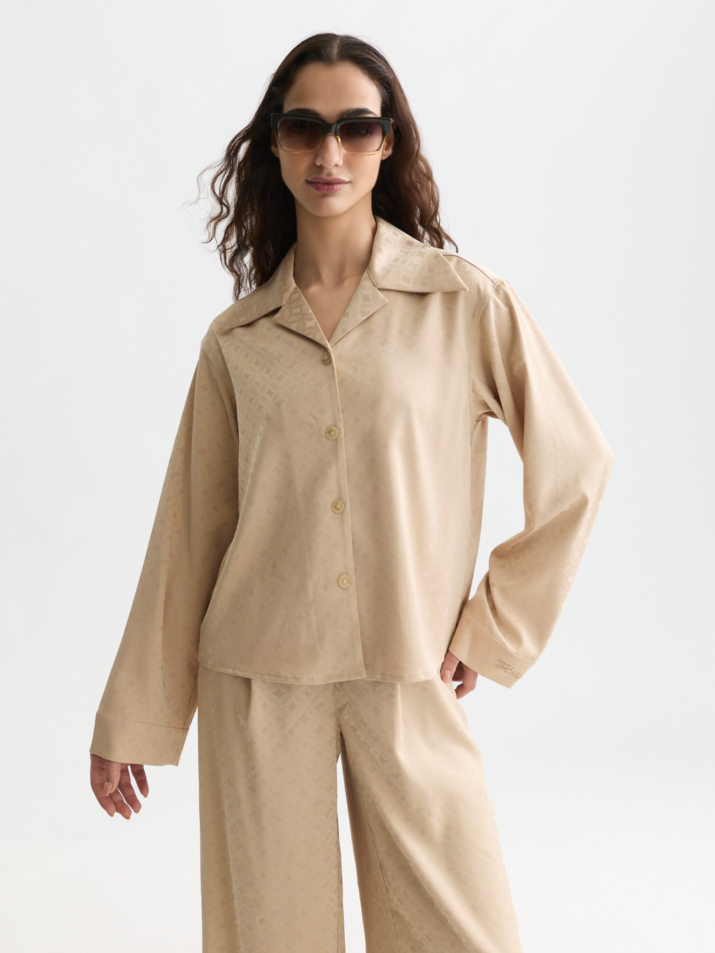 Jacquard long-sleeved shirt