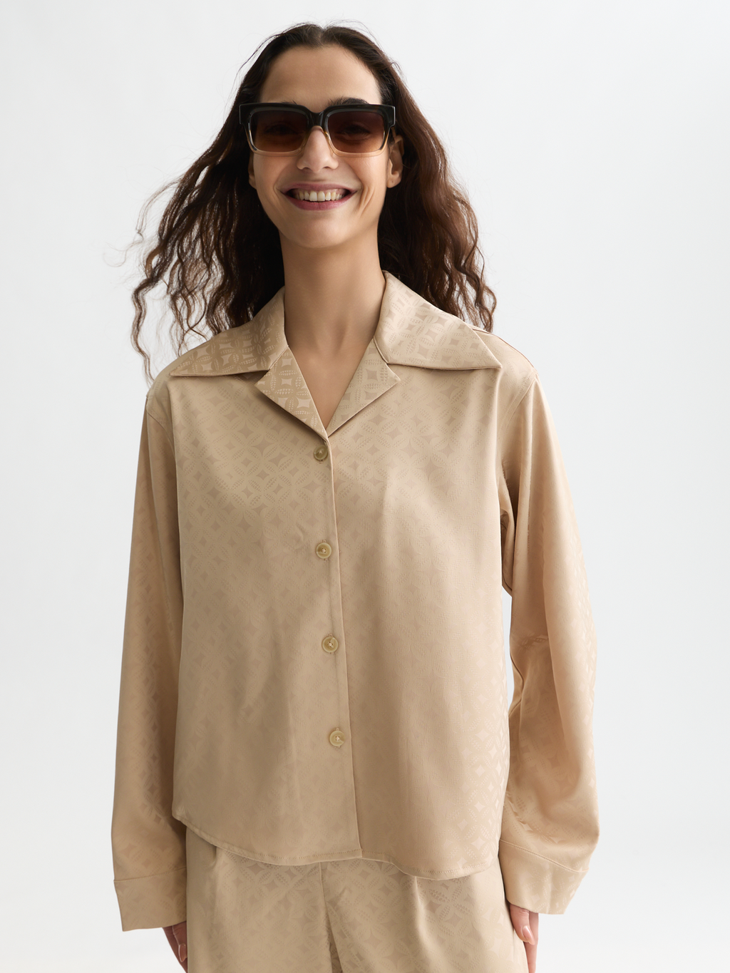 Jacquard long-sleeved shirt