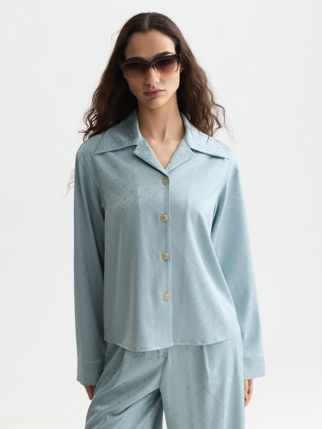 Jacquard long-sleeved shirt