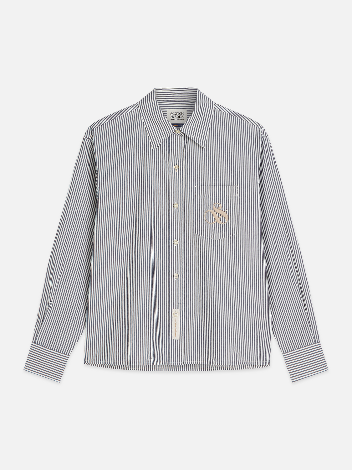 Striped relaxed logo shirt