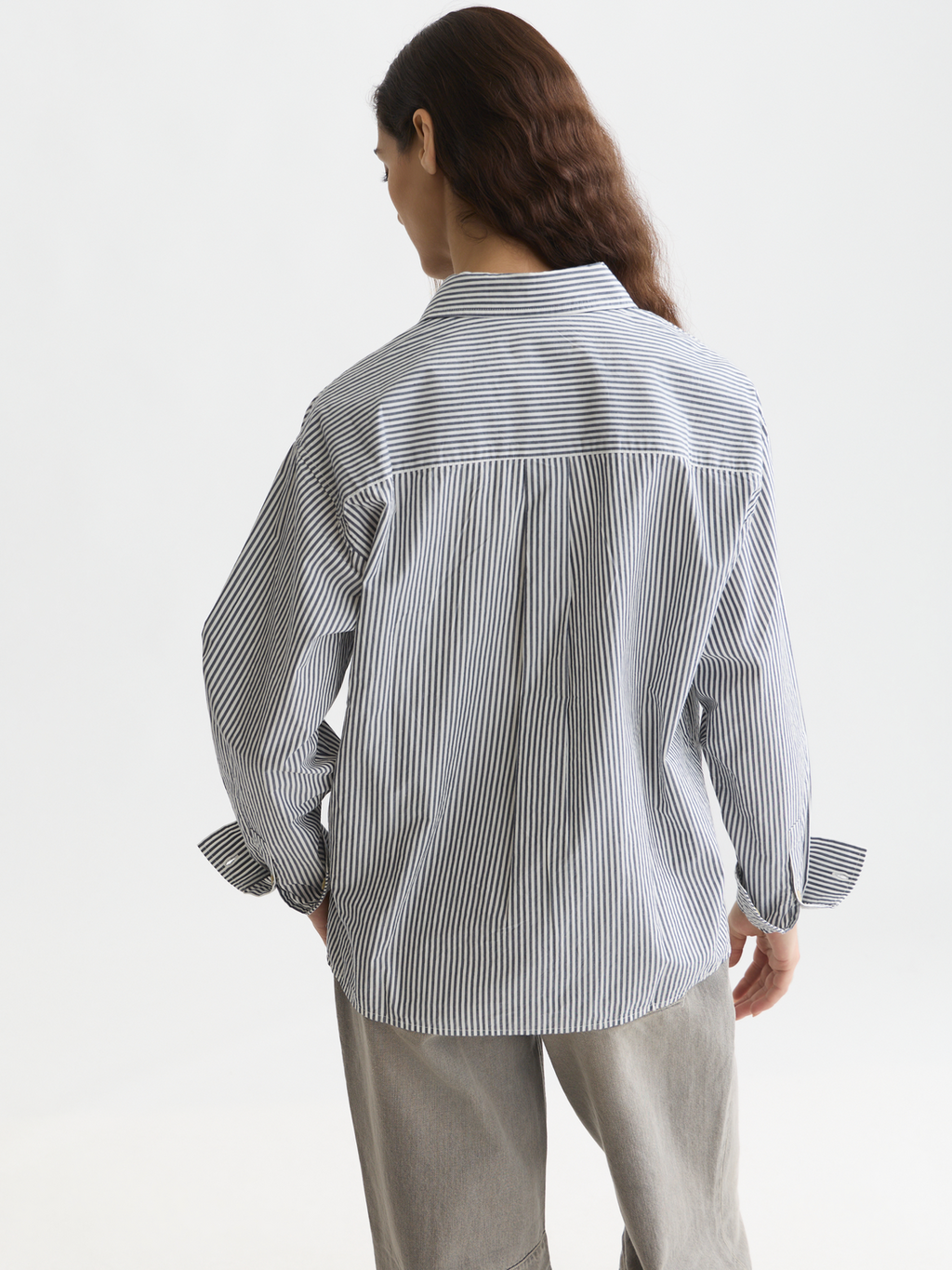 Striped relaxed logo shirt