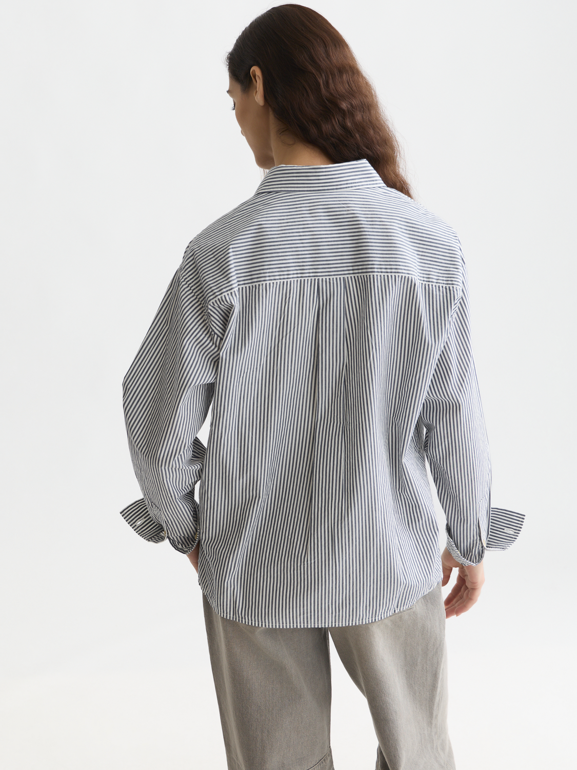 Striped relaxed logo shirt