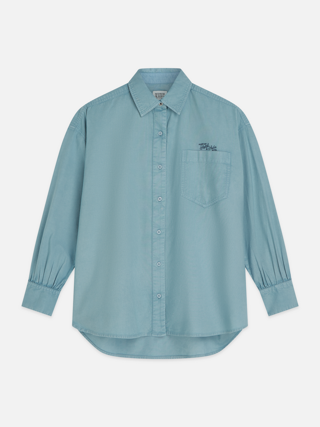 Garment-dyed oxford oversized shirt