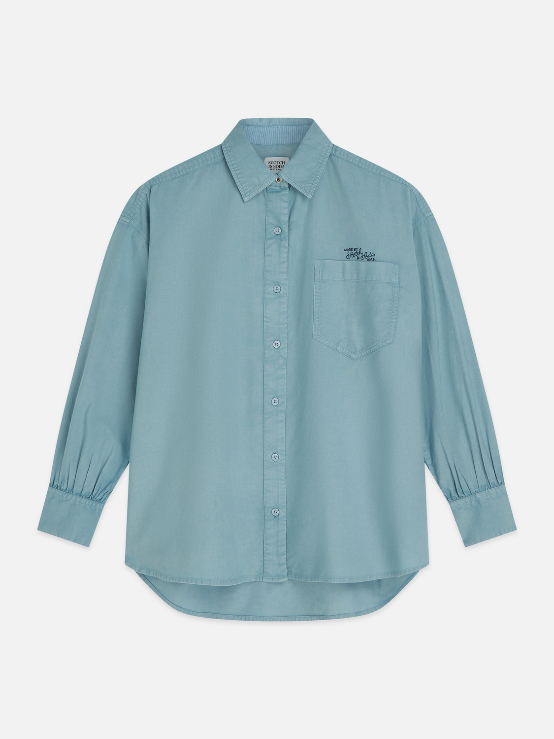 Garment-dyed oxford oversized shirt