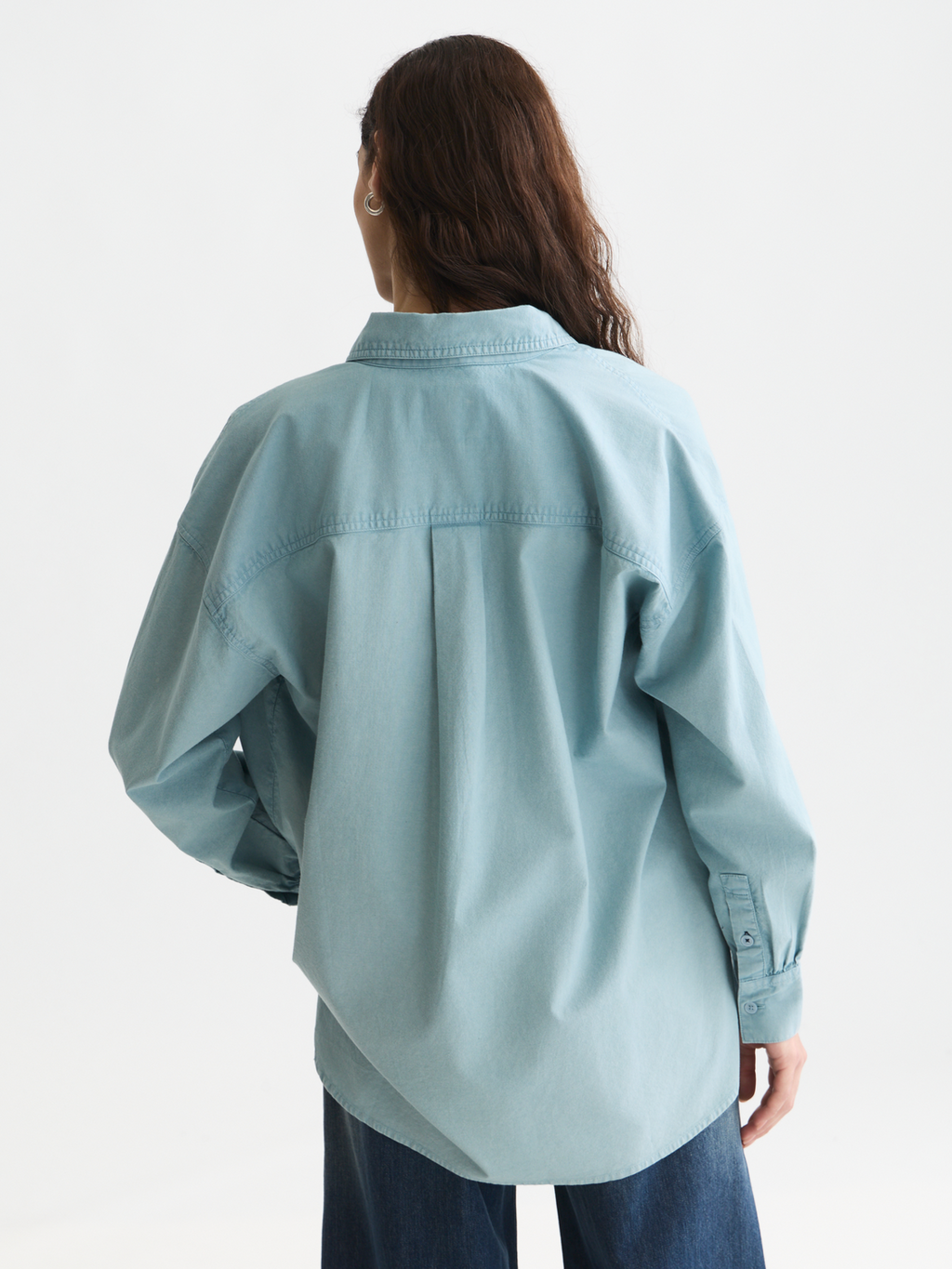 Garment-dyed oxford oversized shirt