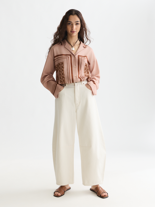 Placed print oversized shirt