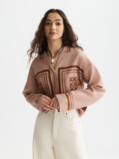Placed print oversized shirt