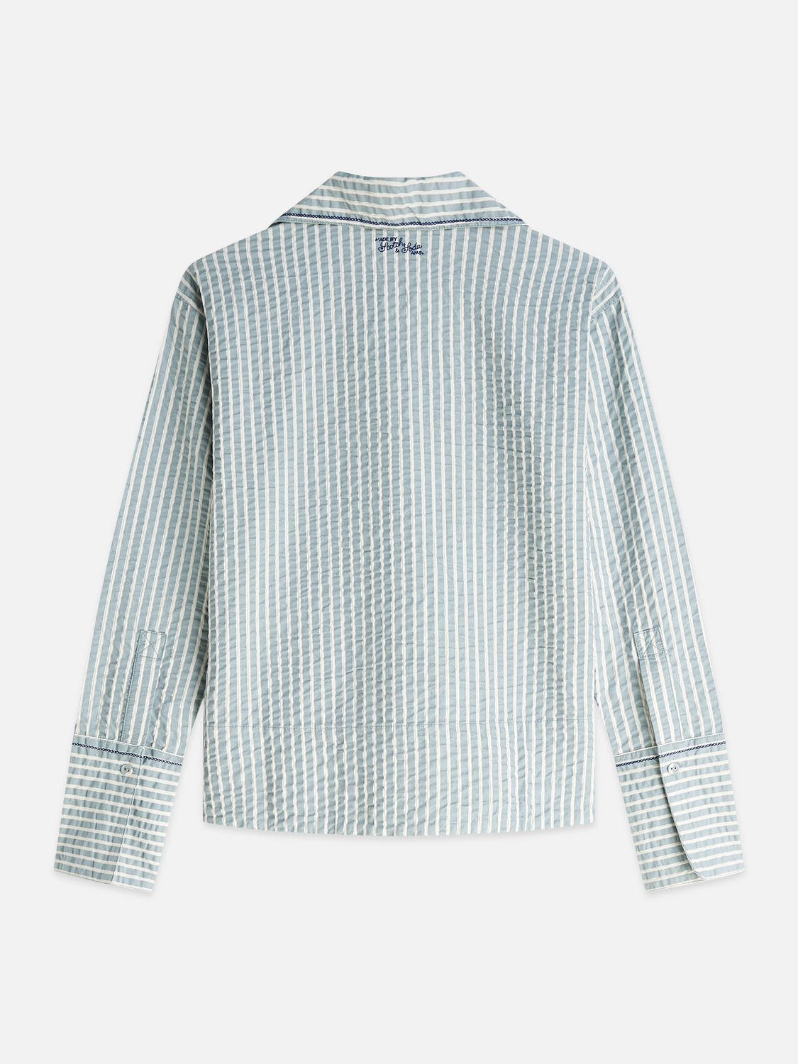 Embroidered structured long-sleeved tunic