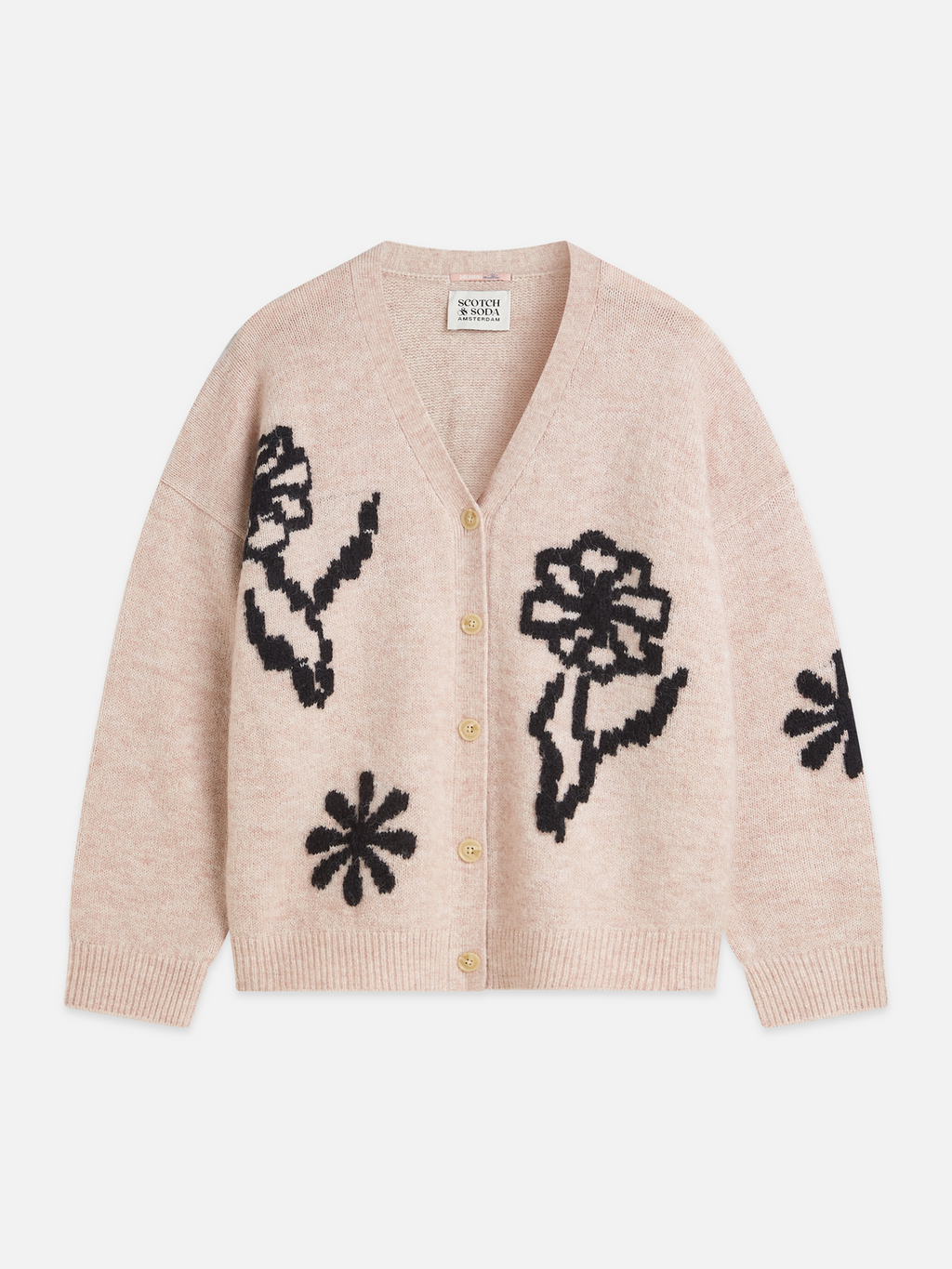 Intarsia oversized cardigan