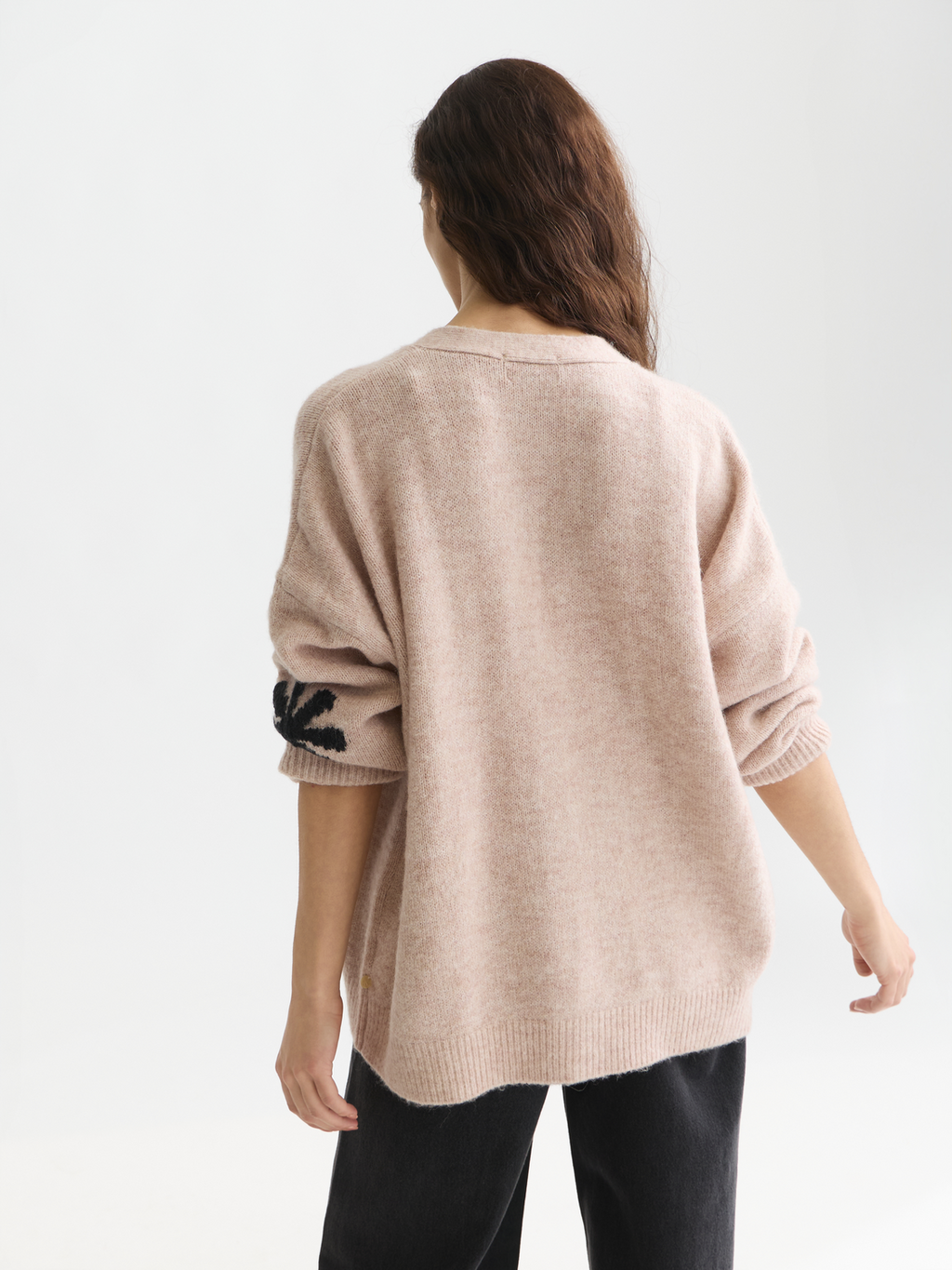 Intarsia oversized cardigan