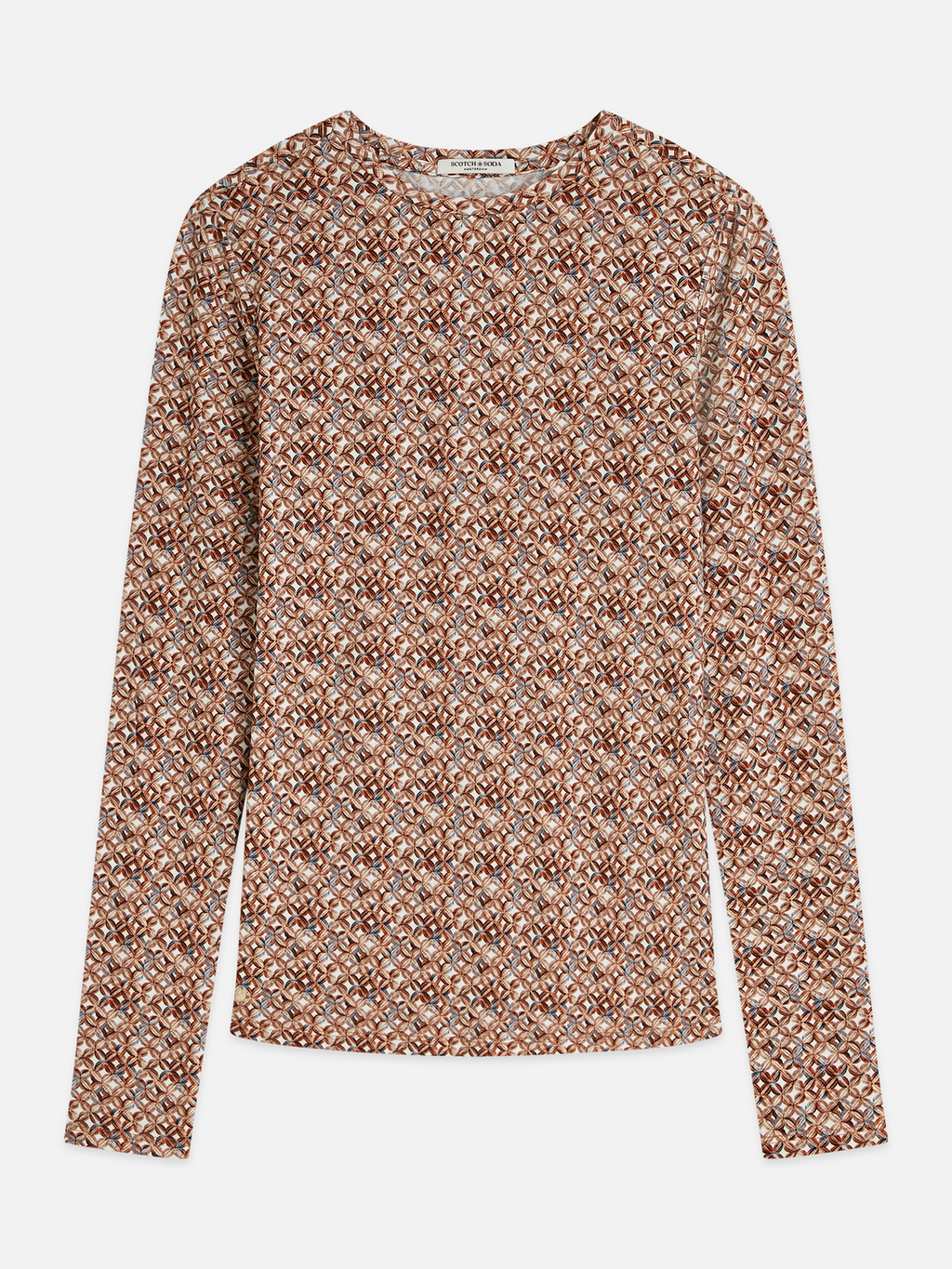 Printed long sleeve top