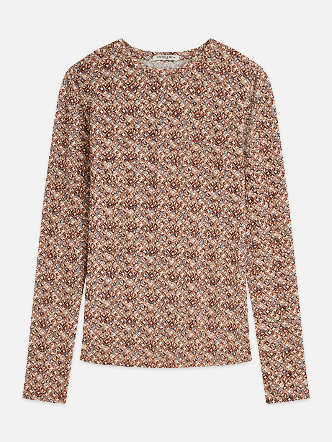 Printed long sleeve top