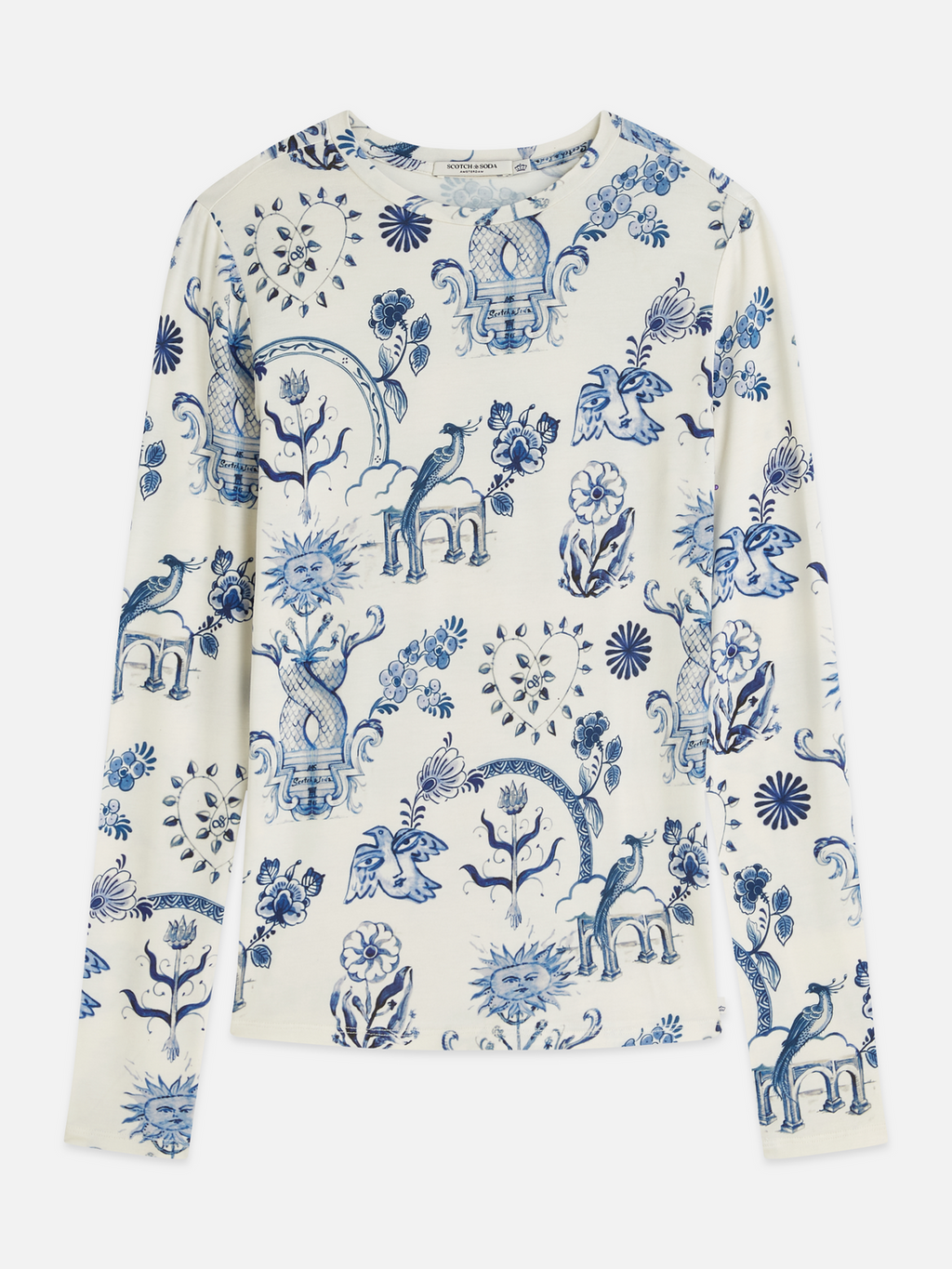 Scotch & Soda x Royal Delft Printed Long Sleeve T-Shirt
