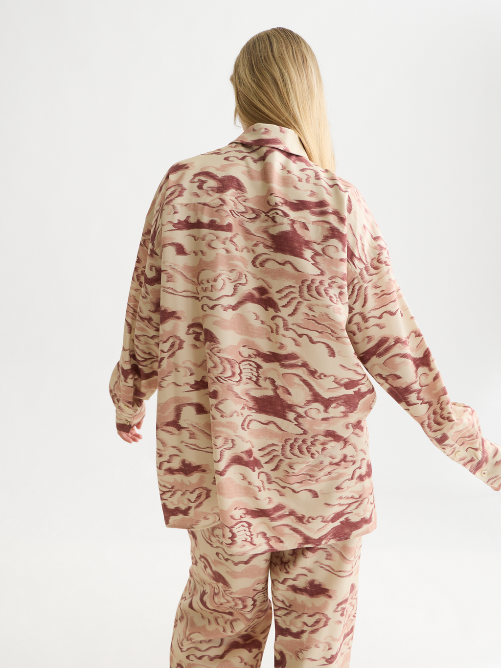 Printed Lyocell Oversized Shirt