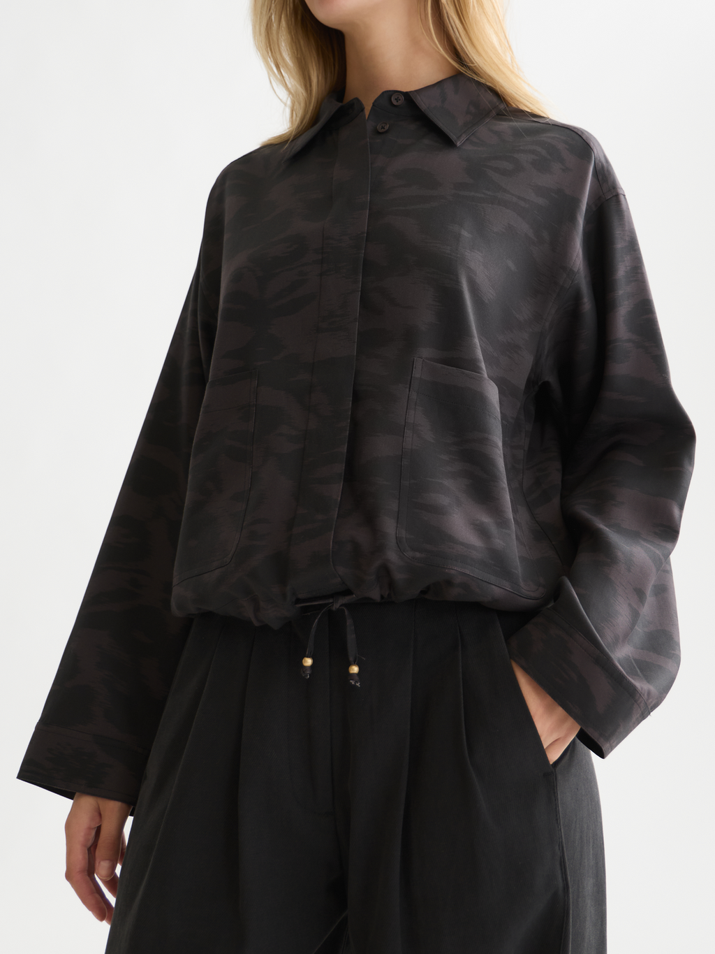 Printed Lyocell Utility Shirt