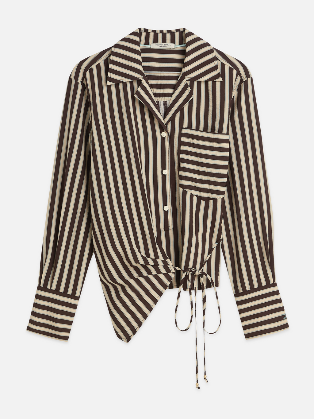 Striped wrap shirt