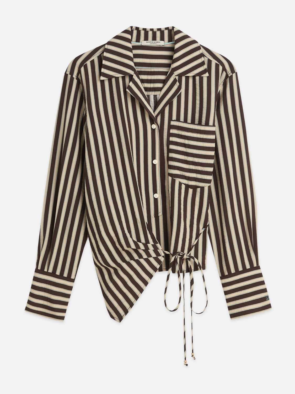 Striped wrap shirt