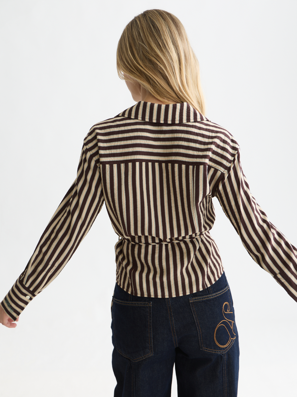 Striped wrap shirt