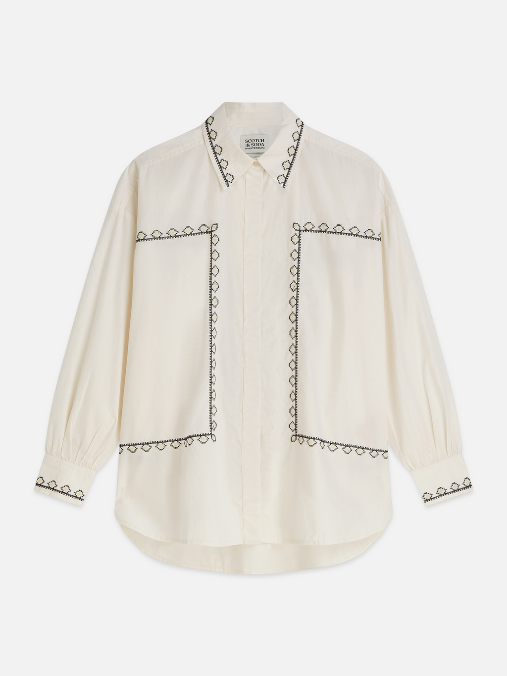 Embroidered oversized shirt