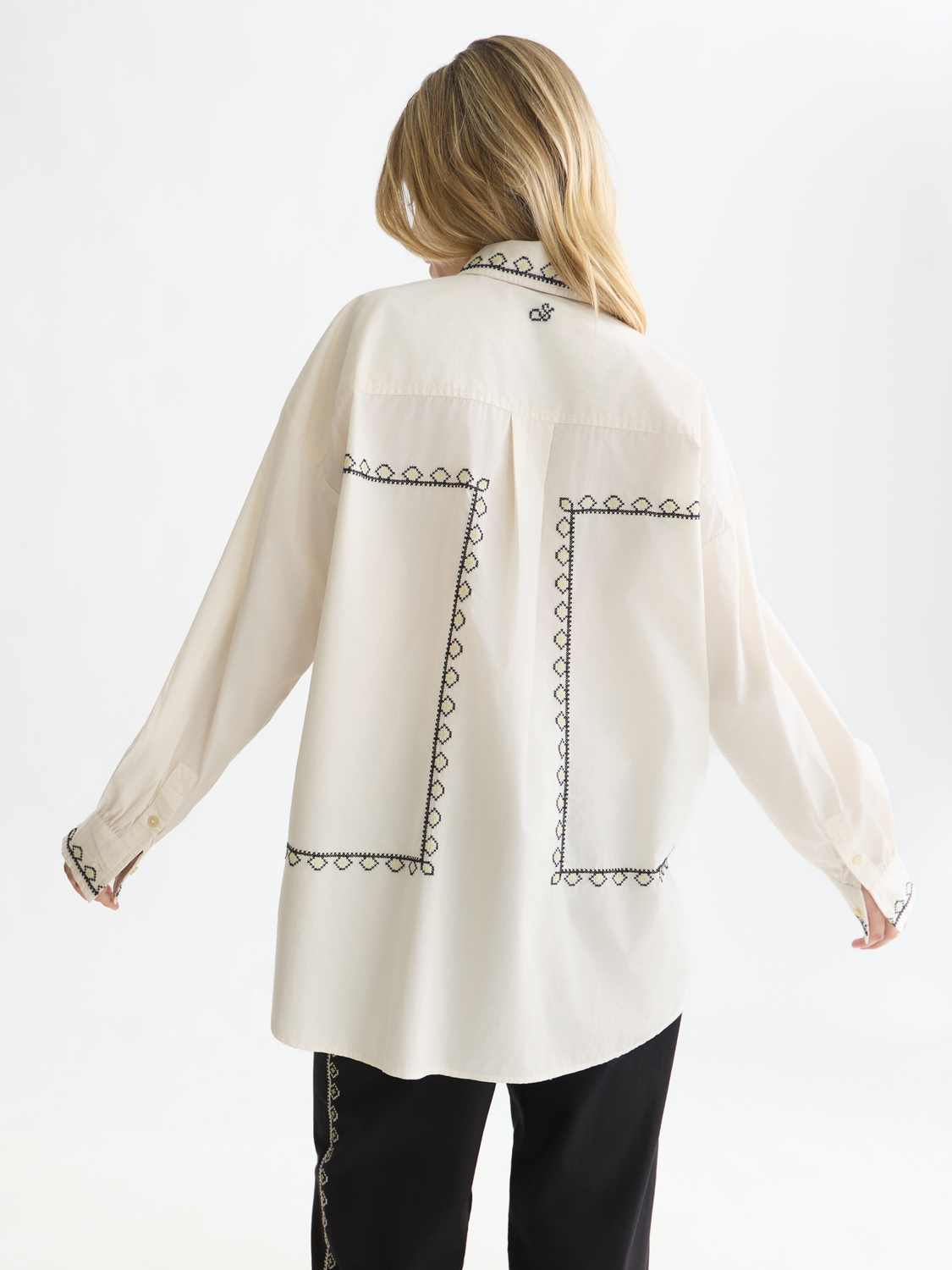 Embroidered oversized shirt