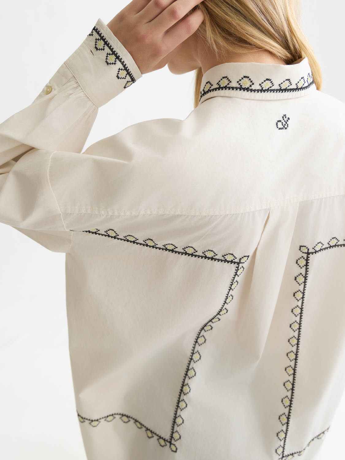 Embroidered oversized shirt