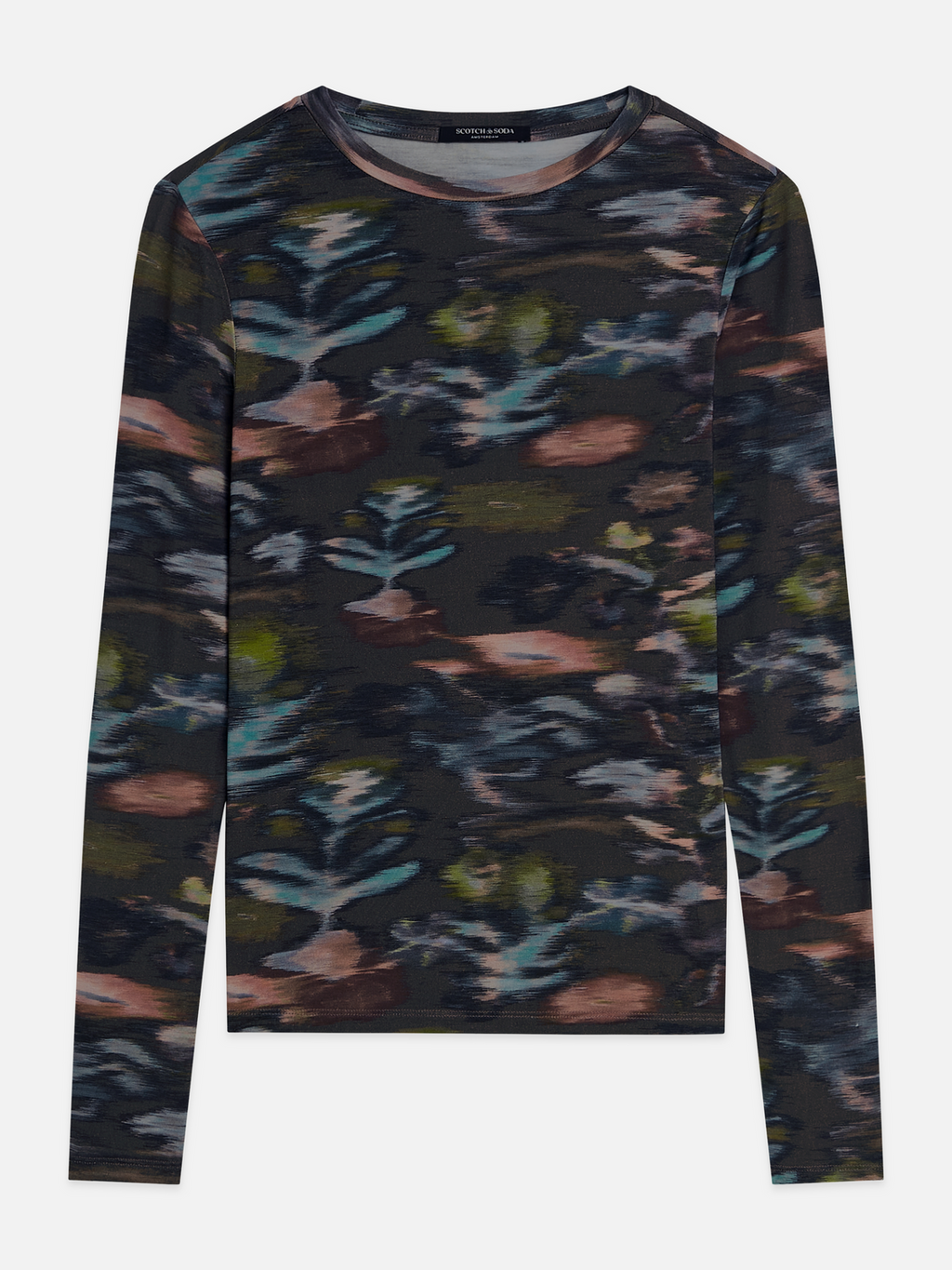 Printed long sleeve top