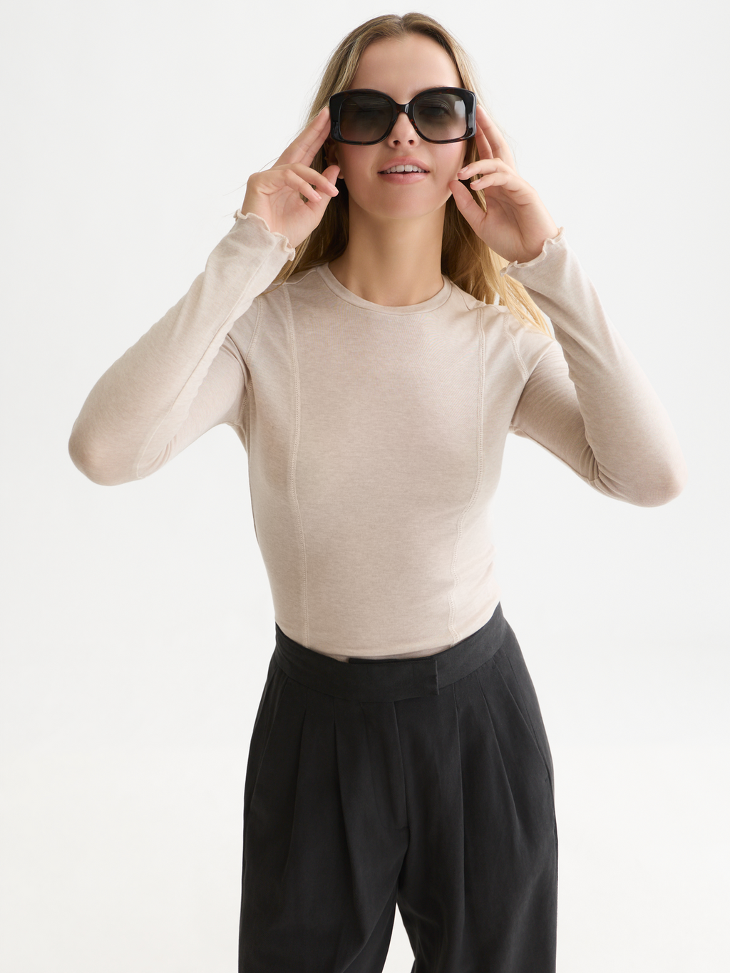 Lyocell-Wool Blend Long-Sleeve T-Shirt