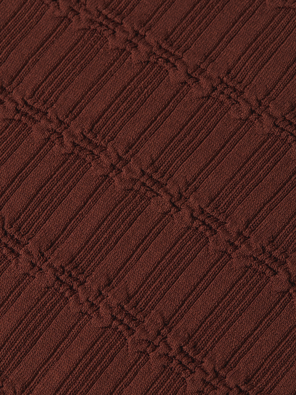 Ripple Stitch Viscose-Nylon Slim Polo-Neck Pullover